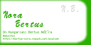 nora bertus business card